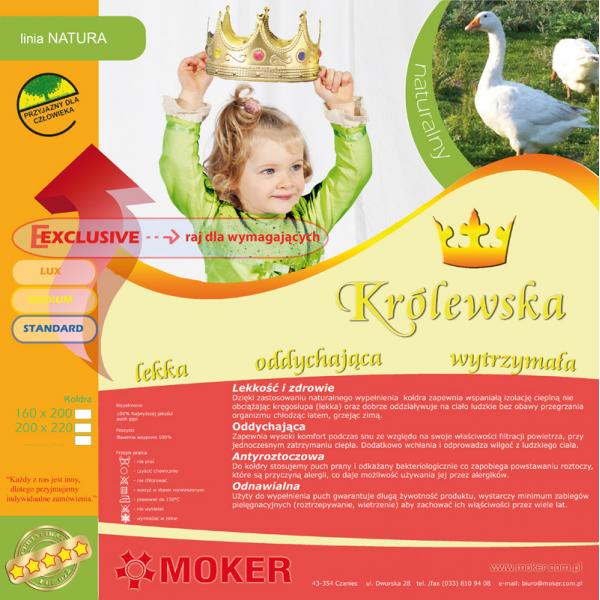 Kołdra Naturalna Puchowa Królewska Biała -  Lekka LETNIA 140 x 200